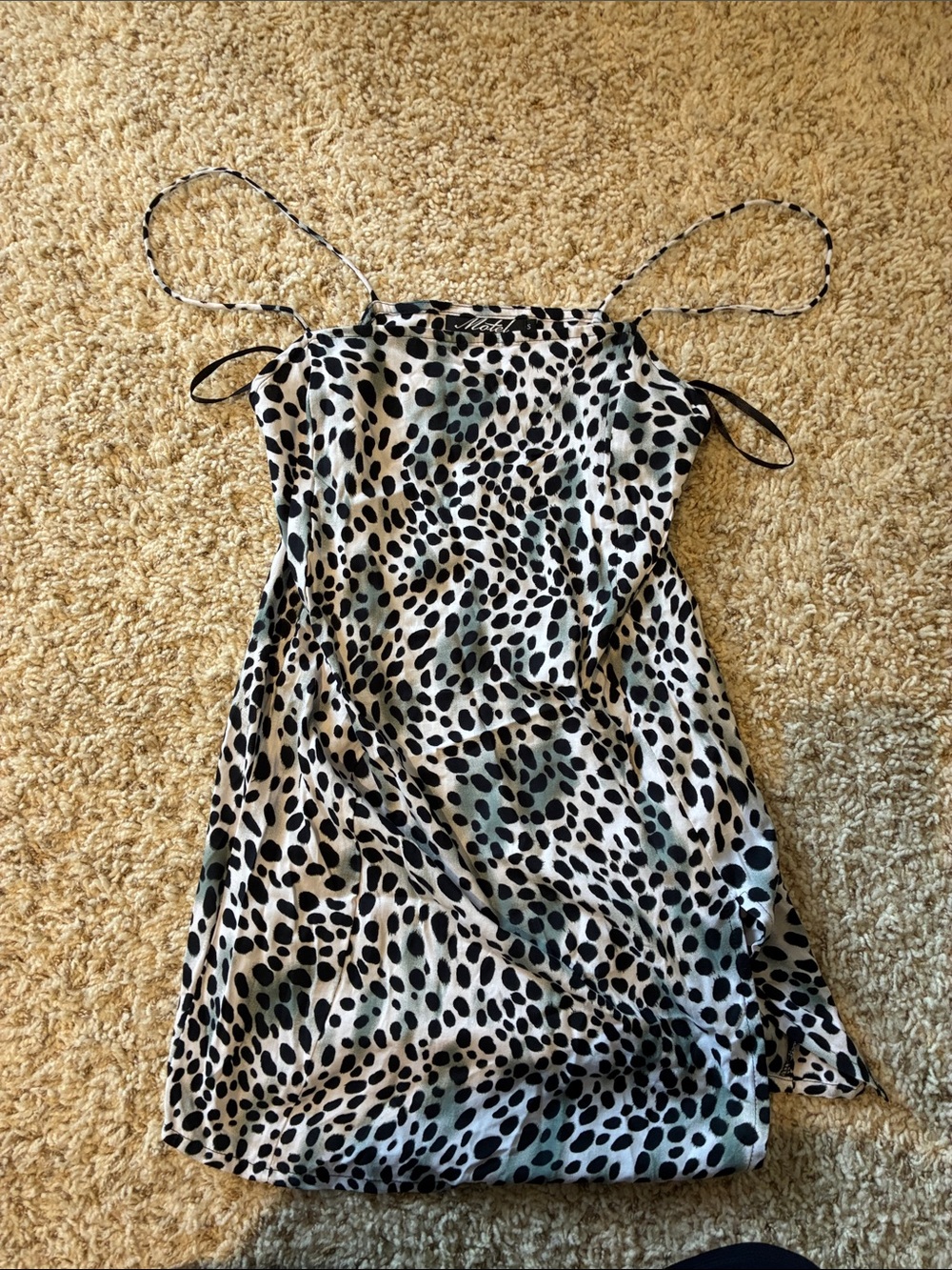 Motel Rocks Black & White Spotted Satin Cami